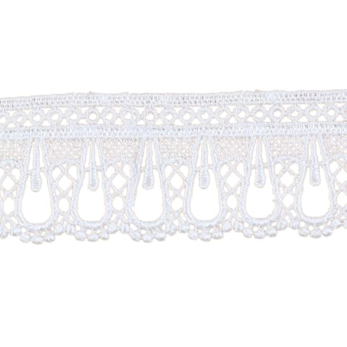 Aniyan 2 Yard Spitzenbordüre 4cm Breite, Spitzenband Polyester Zierband für Nähen, Basteln, DIY Handwerk, Kleidung, Dekoration (Stil B - Weiß) von Aniyan
