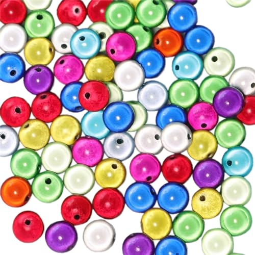Aniyan 200 Stück Acrylperlen mit Loch Runde, 6mm, Bastelperlen Kunststoff für DIY Schmuckherstellung, Armbänder, Halsketten, Basteln(Mischfarben) von Aniyan