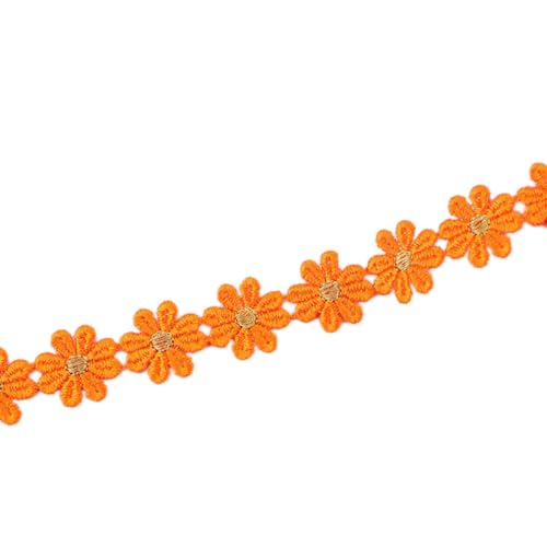 Aniyan 3 Yard 27mm Blumen Spitzenband Spitzenborte Stickerei Dekoband, Zierband Für Hochzeit Deko, Handwerk, Nähen, Tischdeko Und Geschenkband, 1 Strang Vintage Spitzenbordüre (Orange) von Aniyan
