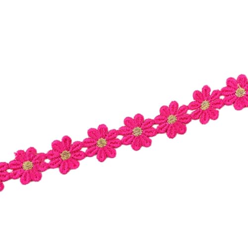 Aniyan 3 Yard 27mm Blumen Spitzenband Spitzenborte Stickerei Dekoband, Zierband Für Hochzeit Deko, Handwerk, Nähen, Tischdeko Und Geschenkband, 1 Strang Vintage Spitzenbordüre (Rosenrot) von Aniyan