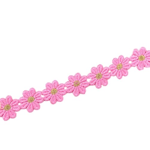 Aniyan 5 Yard 27mm Blumen Spitzenband Spitzenborte Stickerei Dekoband, Zierband Für Hochzeit Deko, Handwerk, Nähen, Tischdeko Und Geschenkband, 1 Strang Vintage Spitzenbordüre (Dunkelrosa) von Aniyan