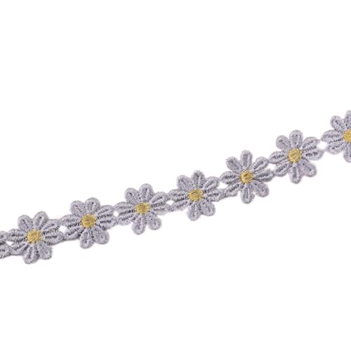 Aniyan 5 Yard 27mm Blumen Spitzenband Spitzenborte Stickerei Dekoband, Zierband Für Hochzeit Deko, Handwerk, Nähen, Tischdeko Und Geschenkband, 1 Strang Vintage Spitzenbordüre (Grau) von Aniyan