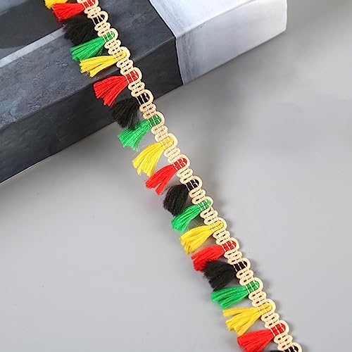 Aniyan 50 Yards Polyester Quastenborte - Quaste Besatz Fransenband Für Kleidung, Kostüme, DIY Nähen, Deko, Vorhänge Und Taschen - Hochwertiges Dekoband (F766-2) von Aniyan