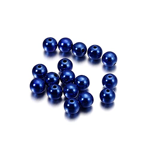 Aniyan 500 Stück ABS-Kunstperlen Rund 10mm – Imitationsperlen Aus Kunststoff Für Schmuckherstellung, Armbänder, Halsketten, Ohrringe & DIY Basteln (Blau) von Aniyan