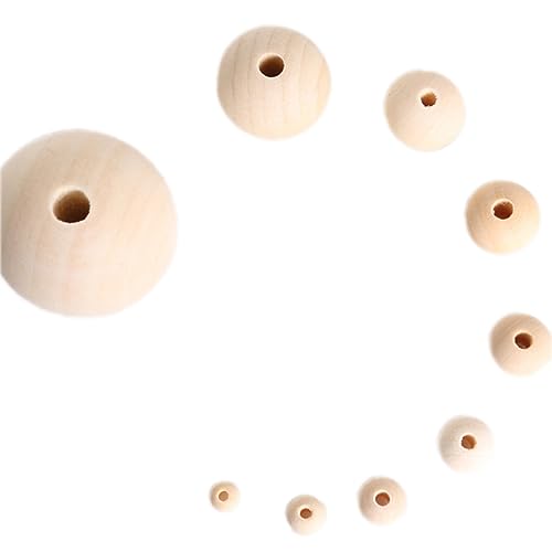 Aniyan 500 Stück Holzperlen natur 8mm, runde Holzkugeln mit Löchern, unbehandelt und glatt für Basteln DIY Makramee Schmuck Traumfänger (Holzfarbe) von Aniyan