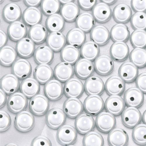 Aniyan 60 Stück Acrylperlen mit Loch Runde, 10mm, Bastelperlen Kunststoff für DIY Schmuckherstellung, Armbänder, Halsketten, Basteln(Weiß) von Aniyan