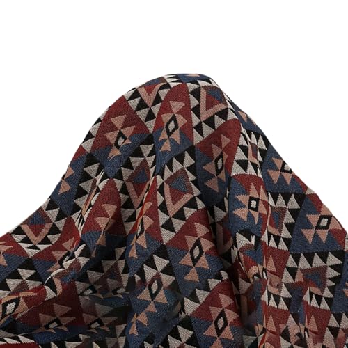 Aniyan Ethnischer Stoff Meterware 150cm Breit – Bunte Jacquard Dekorationsstoffe Aus Polyester Für Tischdecken, Kleidung, DIY, Vorhänge Und Wohnkultur (Rotblau) von Aniyan