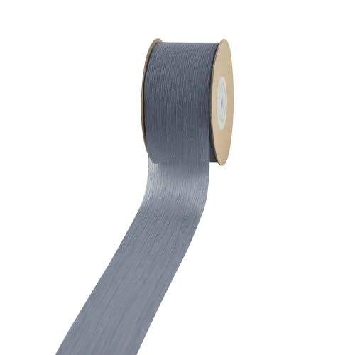 Aniyan Geschenkband 3,8cm x 25Yards – Chiffonband mit Rüschen & Handriss-Kante, Dekoband für Geschenkverpackung, Basteln, Hochzeit & DIY-Projekte (Grau) von Aniyan
