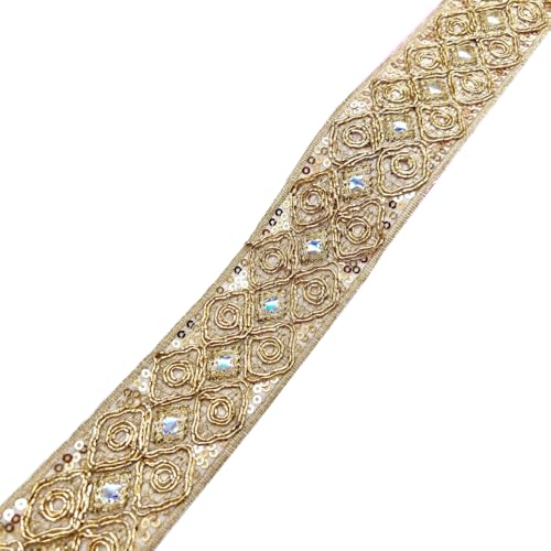 Aniyan Jacquard Band, 4,5 cm Besticktes Gewebtes – Hochwertige Spitze Bordüre für Deko, Nähen & DIY-Projekte,(Braun, 5 Yards) von Aniyan