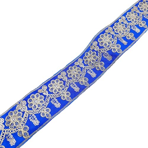 Aniyan Jacquard Band, 55m Besticktes Gewebtes – Hochwertige Spitze Bordüre für Deko, Nähen & DIY-Projekte,(Blau, 5 Yards) von Aniyan