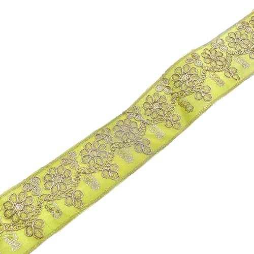 Aniyan Jacquard Band, 55m Besticktes Gewebtes – Hochwertige Spitze Bordüre für Deko, Nähen & DIY-Projekte,(Gelb, 1 Yard) von Aniyan