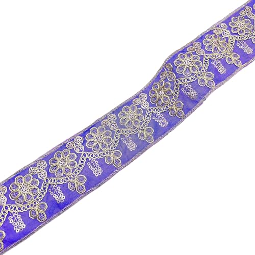 Aniyan Jacquard Band, 55m Besticktes Gewebtes – Hochwertige Spitze Bordüre für Deko, Nähen & DIY-Projekte,(Lila, 5 Yards) von Aniyan