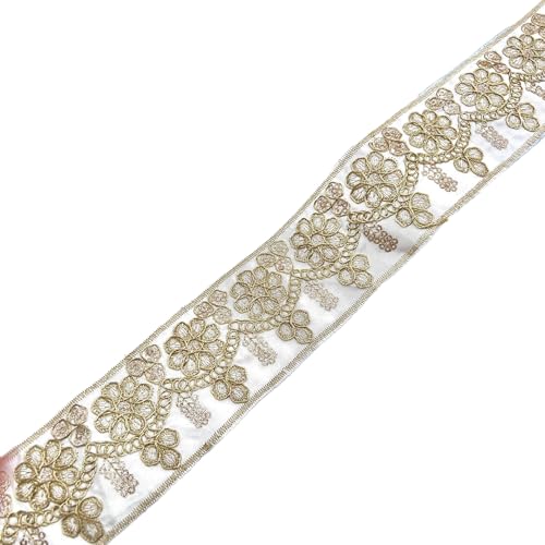 Aniyan Jacquard Band, 55m Besticktes Gewebtes – Hochwertige Spitze Bordüre für Deko, Nähen & DIY-Projekte,(Weiß, 1 Yard) von Aniyan