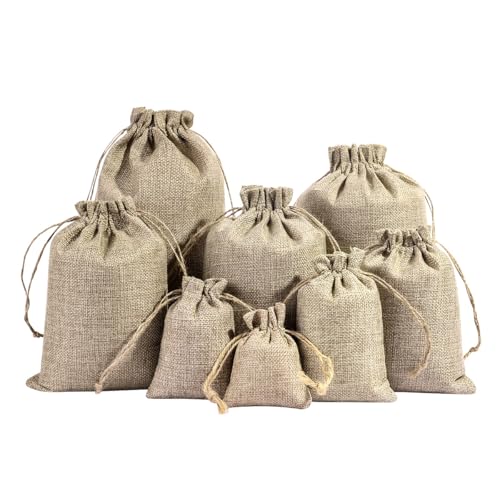 Aniyan Jutesäckchen 10 Stück 9x12cm Sackleinen-Geschenkbeutel mit Kordelzug Schmuckbeutel, Leinensäckchen, für Lavendel Geschenke Schmuck Hochzeitsgeschenke Weihnachten Partys von Aniyan