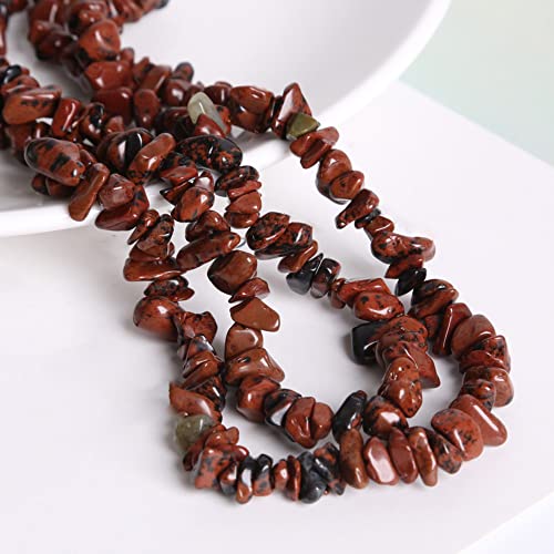 Aniyan Natürliche Chips Perlen mit Loch 80CM/Strang, Unregelmäßige Stein-Perlen für DIY Schmuck Basteln, Armbänder, Ketten und Ohrringe, Halbedelsteine in Naturform(Goldener Schwan) von Aniyan
