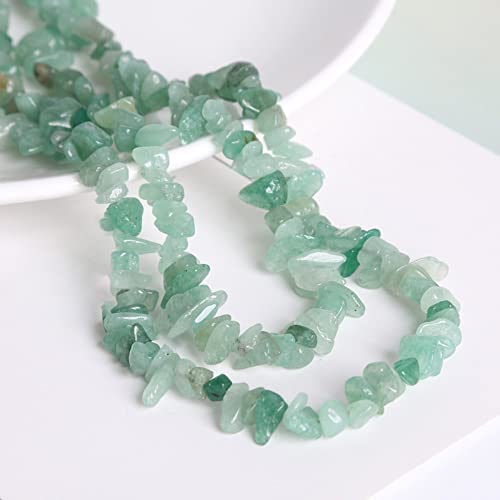 Aniyan Natürliche Chips Perlen mit Loch 80CM/Strang, Unregelmäßige Stein-Perlen für DIY Schmuck Basteln, Armbänder, Ketten und Ohrringe, Halbedelsteine in Naturform(Grüner Aventurin) von Aniyan