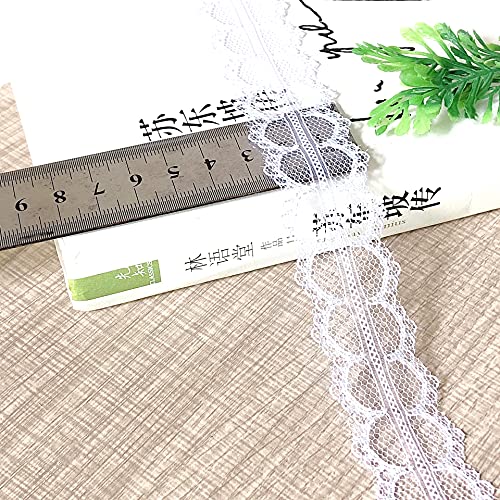 Aniyan Spitzenband 30 Yards Weiß Häkelspitze für Hochzeitsdeko, Tischdeko, Geschenkverpackung, Basteln und Nähen - Vintage Milchseide Spitzenborte ohne Stretch(Muster B) von Aniyan