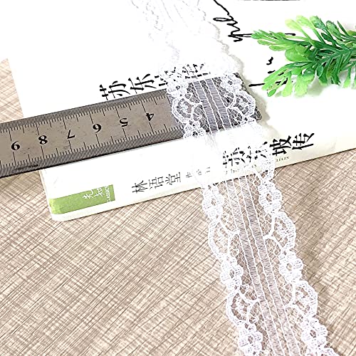 Aniyan Spitzenband 30 Yards Weiß Häkelspitze für Hochzeitsdeko, Tischdeko, Geschenkverpackung, Basteln und Nähen - Vintage Milchseide Spitzenborte ohne Stretch(Muster F) von Aniyan