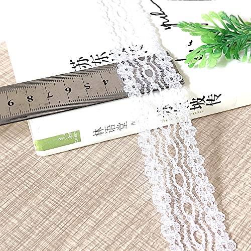 Aniyan Spitzenband 30 Yards Weiß Häkelspitze für Hochzeitsdeko, Tischdeko, Geschenkverpackung, Basteln und Nähen - Vintage Milchseide Spitzenborte ohne Stretch(Muster G) von Aniyan