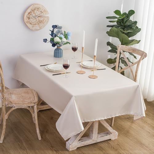 Aniyan Tischdecke wasserdicht [80 * 120cm] - Tischtuch aus Polyester mit Leinenoptik, abwaschbar & ölfest - Schmutzabweisende Tischdecken für Esstisch, Küche, Wohnzimmer - [Beige] von Aniyan