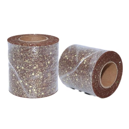 Aniyan Tüllstoff Rolle, Glitzer Tüll, Pailletten Tüllband für Hochzeit, Party, Tutu Rock, Deko, Geschenkverpackung, Nähen, Bastel,10cmx25Y-(Brown) von Aniyan