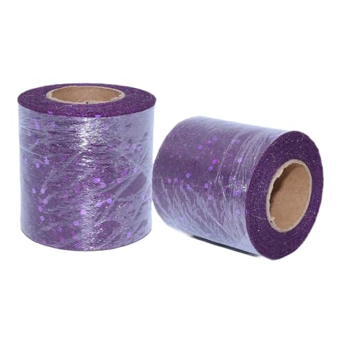 Aniyan Tüllstoff Rolle, Glitzer Tüll, Pailletten Tüllband für Hochzeit, Party, Tutu Rock, Deko, Geschenkverpackung, Nähen, Bastel,10cmx25Y-(Dark Purple) von Aniyan