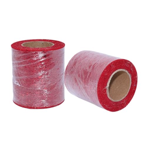 Aniyan Tüllstoff Rolle, Glitzer Tüll, Pailletten Tüllband für Hochzeit, Party, Tutu Rock, Deko, Geschenkverpackung, Nähen, Bastel,10cmx25Y-(Red) von Aniyan