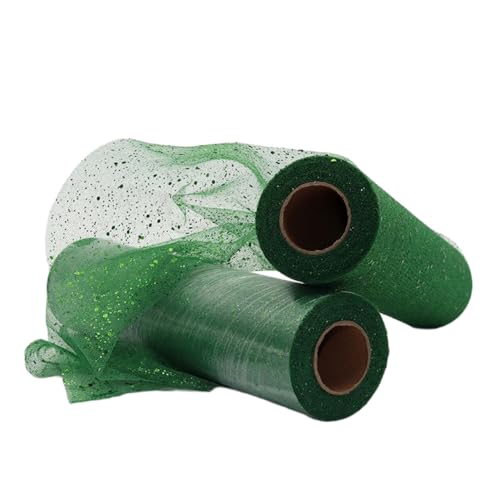 Aniyan Tüllstoff Rolle, Glitzer Tüll, Pailletten Tüllband für Hochzeit, Party, Tutu Rock, Deko, Geschenkverpackung, Nähen, Bastel,30cmx25Y-(Grass Green) von Aniyan