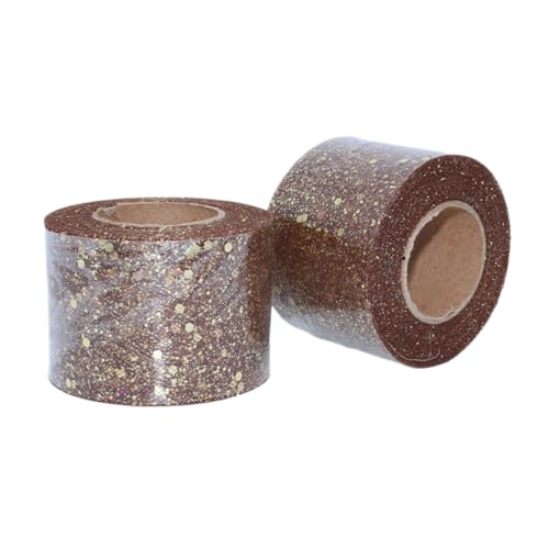 Aniyan Tüllstoff Rolle, Glitzer Tüll, Pailletten Tüllband für Hochzeit, Party, Tutu Rock, Deko, Geschenkverpackung, Nähen, Bastel,5cmx25Y-(Brown) von Aniyan