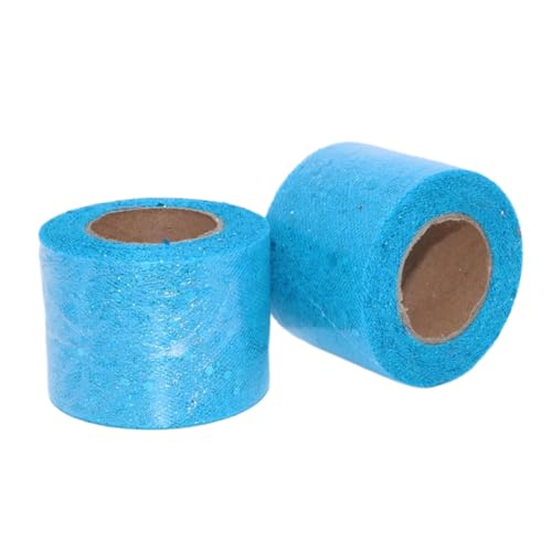 Aniyan Tüllstoff Rolle, Glitzer Tüll, Pailletten Tüllband für Hochzeit, Party, Tutu Rock, Deko, Geschenkverpackung, Nähen, Bastel,5cmx25Y-(Light Blue) von Aniyan