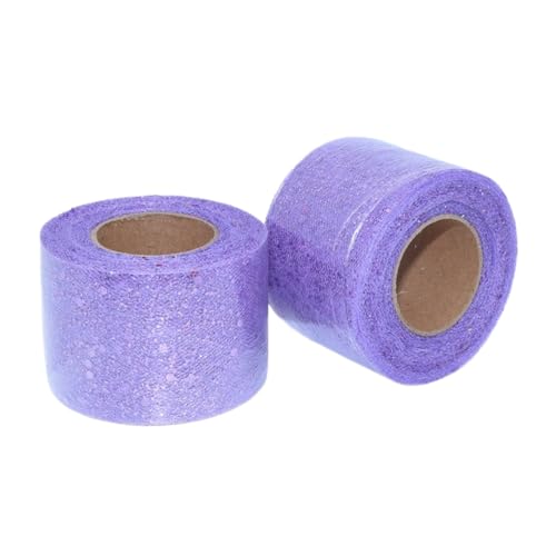 Aniyan Tüllstoff Rolle, Glitzer Tüll, Pailletten Tüllband für Hochzeit, Party, Tutu Rock, Deko, Geschenkverpackung, Nähen, Bastel,5cmx25Y-(Light Purple) von Aniyan