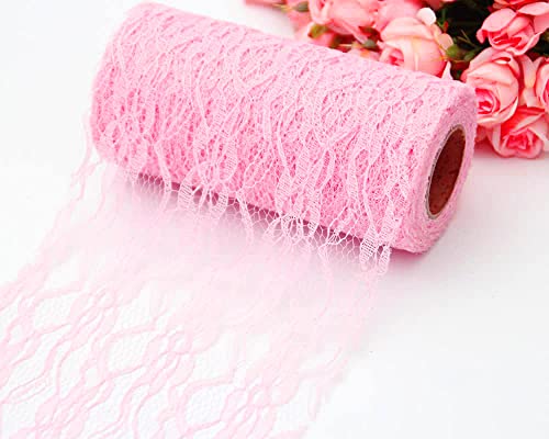 Feste Spitzenborte 15cm*25Y Amerikanisches Netzspitze-Band für Hochzeitsdeko, DIY Basteln, Brautkleider, Tischdekor, Geschenkverpackung, Nähprojekte, Rosa-1 Feste Spitzenborte 15cm*25Y Amerikanisches Netzspitze-Band für Hochzeitsdeko, DIY Basteln, Brautkleider, Tischdekor, Geschenkverpackung, Nähprojekte, Rosa-1 von Aniyan