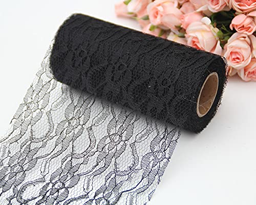 Feste Spitzenborte 15cm*25Y Amerikanisches Netzspitze-Band für Hochzeitsdeko, DIY Basteln, Brautkleider, Tischdekor, Geschenkverpackung, Nähprojekte, schwarz Feste Spitzenborte 15cm*25Y Amerikanisches Netzspitze-Band für Hochzeitsdeko, DIY Basteln, Brautkleider, Tischdekor, Geschenkverpackung, Nähprojekte, schwarz von Aniyan