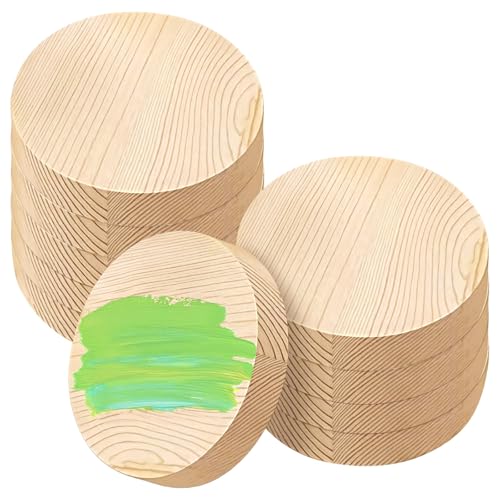 Runde unlackierte Holzkreise, 10,2 x 2 cm, natürliche Kiefernholzscheiben zum Basteln, Malen, Schildern, DIY-Gravieren, dicke Holztafeln für Zuhause, 10 Stück Runde unlackierte Holzkreise, 10,2 x 2 cm, natürliche Kiefernholzscheiben zum Basteln, Malen, Schildern, DIY-Gravieren, dicke Holztafeln für Zuhause, 10 Stück von Anjetan