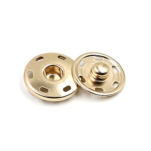 10/Set Metall Snap Button Pullover Coat unsichtbar Dark Schnalle Druckknöpfen Verschluss Druckknopf 11 Größen, Gold, 25 mm von Anjing