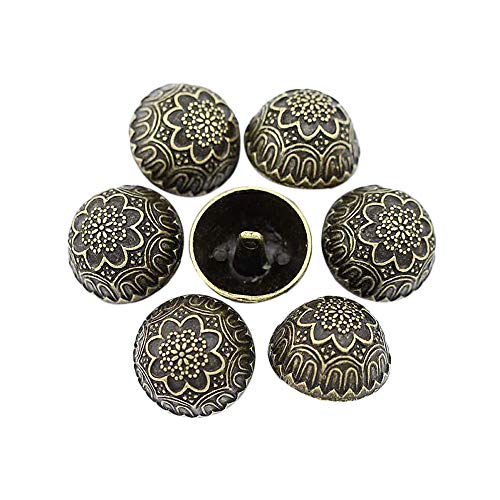 12 Stück geschnitzte Blumen-Muster, Antik-Metallknöpfe mit Schaft für Blazer, Anzüge, Jacken, 12,5 mm von Anjing