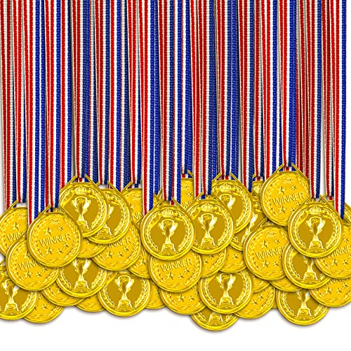 Anjing Medaillen für Kinder, 60 Stück Gewinner Goldmedaillen für Schule, Sportstag oder Kindergeburtstag Party Kindergeburtstag Spiele mitbringsel Partygeschenk für Kinder von Anjing