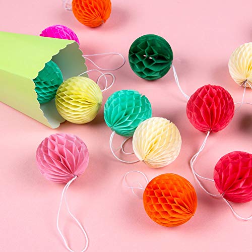 Anjing Mini-Seidenpapier-Bälle mit Wabenstruktur, für Geburtstag, Hochzeit, Babyparty, Party-Dekoration, mehrfarbig, 40 Stück von Anjing