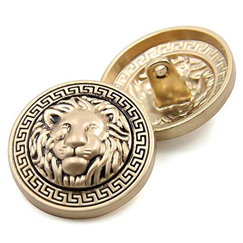 Hohe Qualität Metall Schaft Knopf Lion Head geprägt Anzug Shirt DIY Tasten, 10 Stück, gold, 15 mm von Anjing