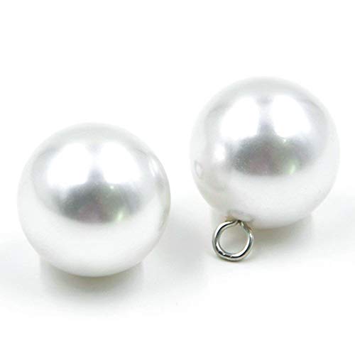 Filigrane weiße Pearl Ball Taste für Pullover Women-Dresses 10/Pack, 10 mm von Anjing