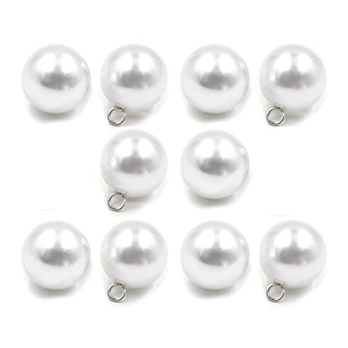 Filigrane weiße Pearl Ball Taste für Pullover Women-Dresses 10/Pack, 8 mm von Anjing