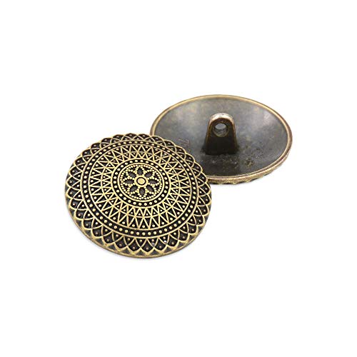 Knöpfe, Metall, 15 mm, Antikoptik, kupferfarben, 12 Stück, 25 mm von Anjing