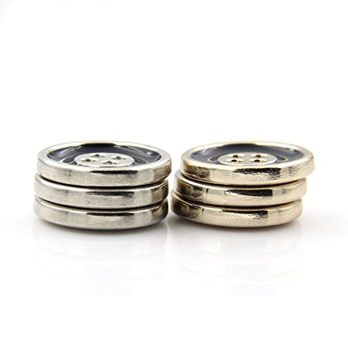 Knöpfe mit flacher Rückseite, rund, 4 Löcher, Metall, Schwarz, 10 Stück Knöpfe mit flacher Rückseite, rund, 4 Löcher, Metall, Schwarz, 10 Stück von Anjing