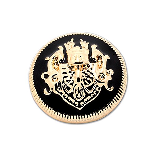 Metall-Knöpfe, Nähknöpfe, Mantelknöpfe, DIY, doppeltes Löwenmotiv, 10er-Pack, Gold-Schwarz, Gold / Schwarz, 12 mm Metall-Knöpfe, Nähknöpfe, Mantelknöpfe, DIY, doppeltes Löwenmotiv, 10er-Pack, Gold-Schwarz, Gold / Schwarz, 12 mm von Anjing