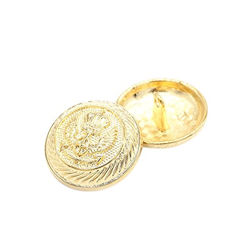 Metallknöpfe, goldfarben, 12 Stück, für Herren- und Damenkleidung, gold, 25 mm von Anjing