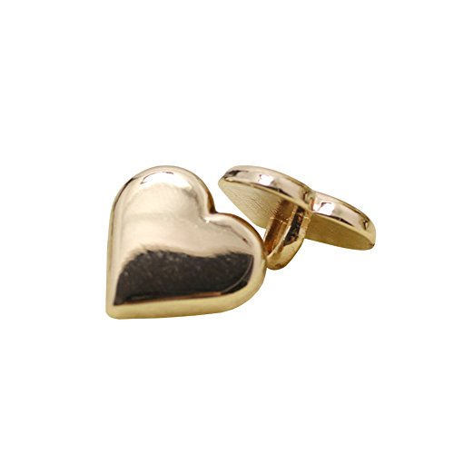 Metallknöpfe in Herzform, 11 mm, goldfarben, 10 Stück von Anjing