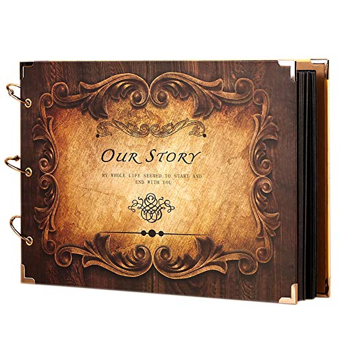 Our Adventure Book Holz Jahrestag Scrapbook Fotoalbum für Hochzeit Geschenk Jahrestag 60 Seiten von Anjing