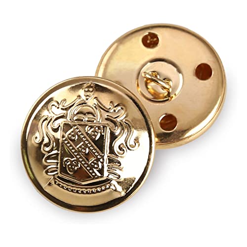 Retro-Metallknöpfe mit Ösen, Anzug-/Mantelknöpfe, dekorative Verschlüsse, Nähzubehör, Packung à 12 Stück, goldfarben, gold, 30 mm Retro-Metallknöpfe mit Ösen, Anzug-/Mantelknöpfe, dekorative Verschlüsse, Nähzubehör, Packung à 12 Stück, goldfarben, gold, 30 mm von Anjing