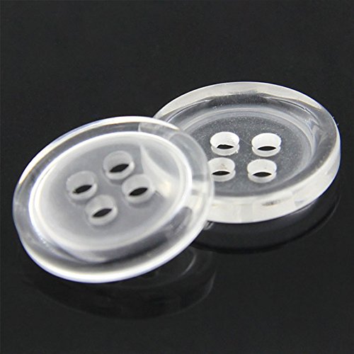 Transparente Knöpfe aus Kunstharz, 4 Löcher, runde Verschlüsse, Bulk Hemd, DIY, Nähen, Basteln, 20 Stück/Packung (10 mm) von Anjing
