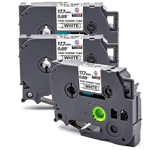 Anjonova 3X Kompatibel mit Brother P-Touch Schrumpfschlauch 17,7mm Hse-241 Hse 241 Etikettenband Schwarz auf Weiß für PT-E110 PT-E300 PT-E550W PT-D450 D600 PT-P750W PT-P950NW PT-2030 PT-2430PC Anjonova 3X Kompatibel mit Brother P-Touch Schrumpfschlauch 17,7mm Hse-241 Hse 241 Etikettenband Schwarz auf Weiß für PT-E110 PT-E300 PT-E550W PT-D450 D600 PT-P750W PT-P950NW PT-2030 PT-2430PC von Anjonova